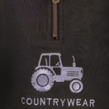 Rydale Mini Boys Quarter Zip Sweatshirt - Byland - Tractor Olive embroidered tractor detail