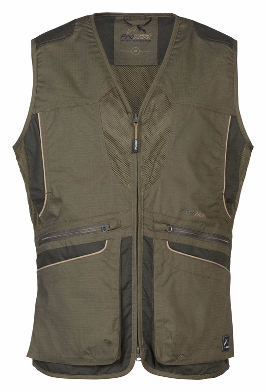 ProHunt Springer Waistcoat in Khaki - front view ProHunt Springer Waistcoat in Khaki - front view