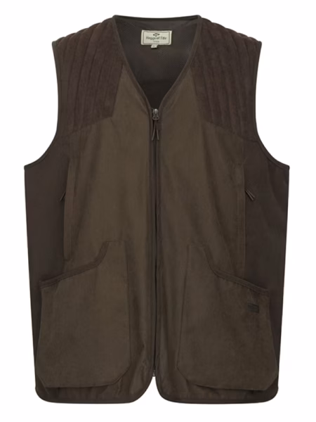 Hoggs of Fife Ardross Pro Field Gilet in Dark Olive, front view