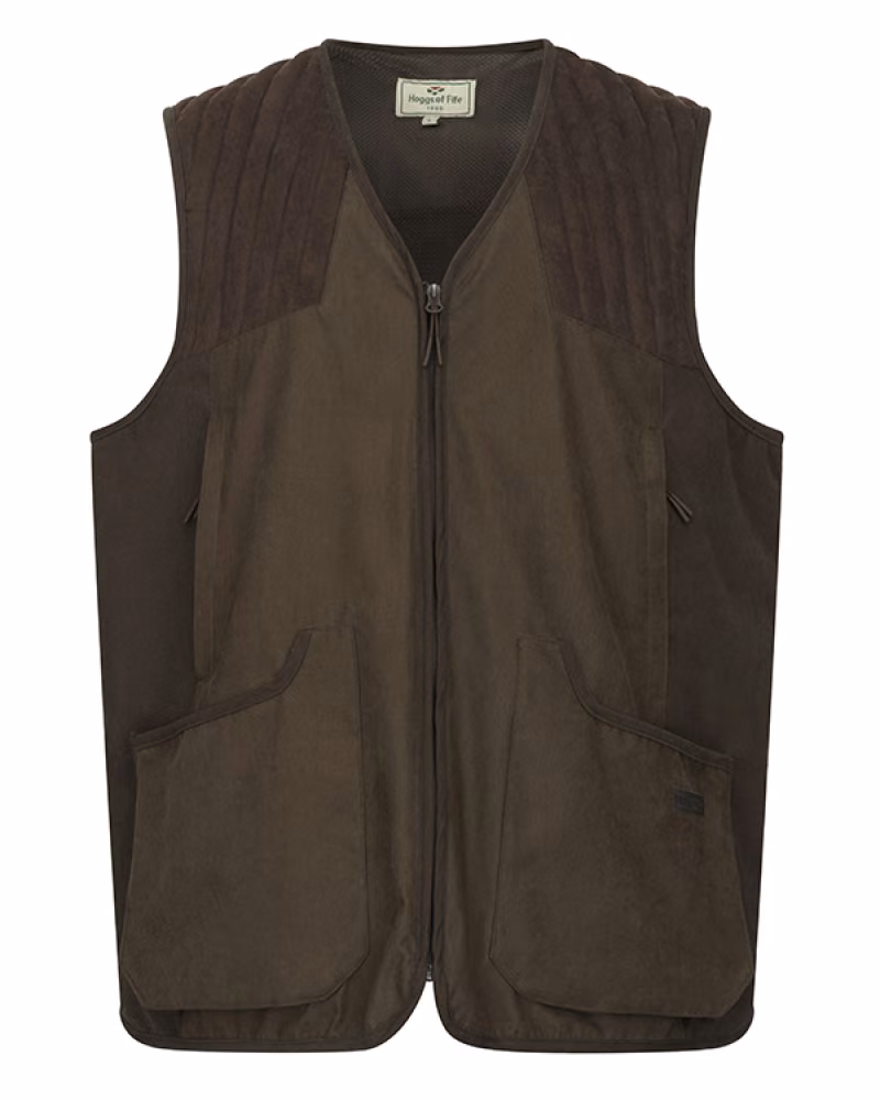 Hoggs of Fife Ardross Pro Field Gilet in Dark Olive, front view