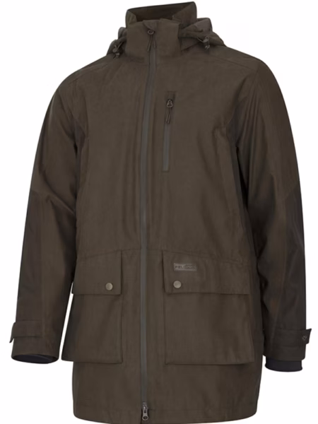 Hoggs of Fife Ardross Pro Ladies Waterproof Field Jacket in Dark Olive, front view
