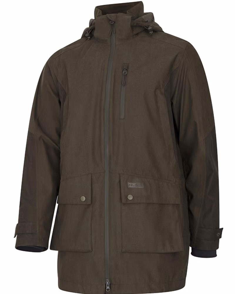 Hoggs of Fife Ardross Pro Ladies Waterproof Field Jacket in Dark Olive, front view
