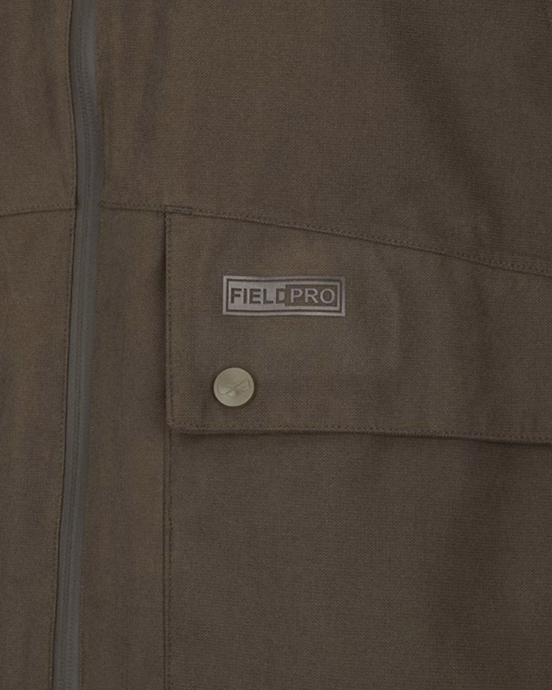 Hoggs of Fife Ardross Pro Ladies Waterproof Field Jacket in Dark Olive, pocket detail view