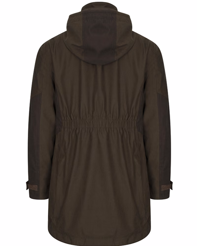 Hoggs of Fife Ardross Pro Ladies Waterproof Field Jacket in Dark Olive, rear view