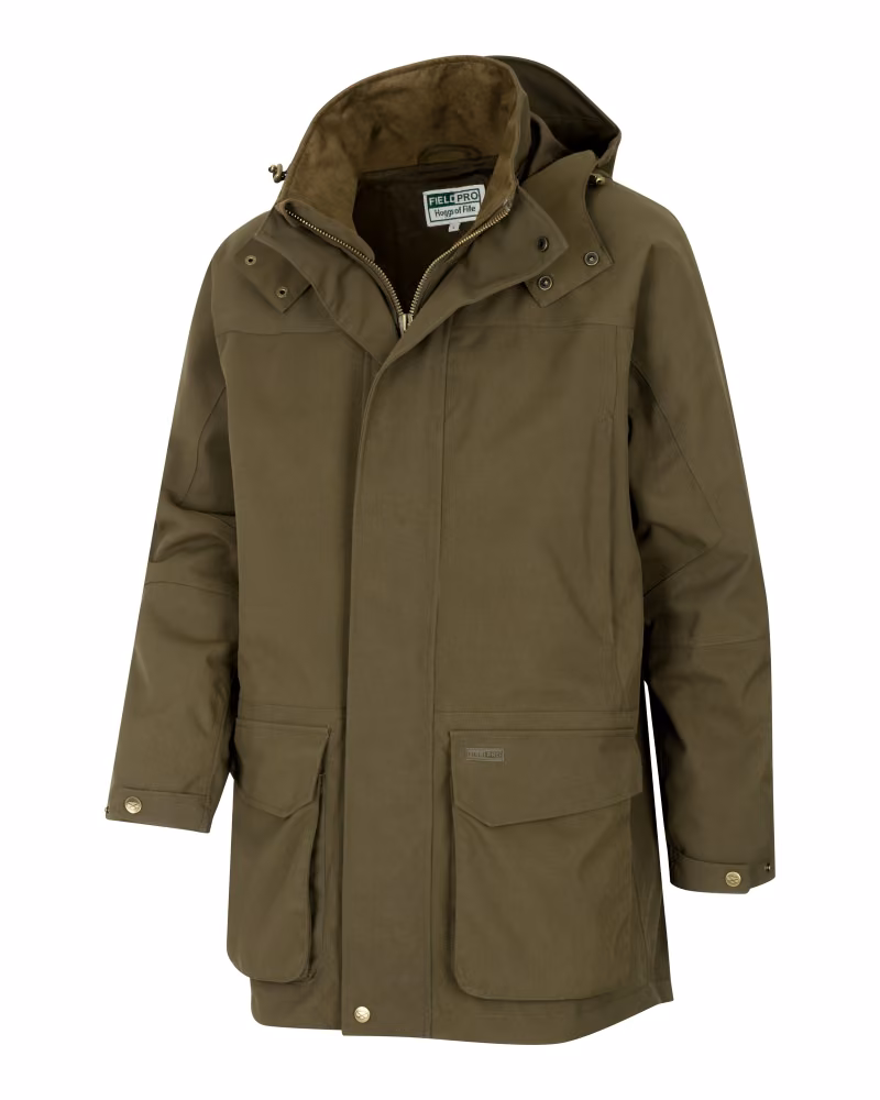 Hoggs of Fife Ballater Waterproof Field Jacket in Green, front view