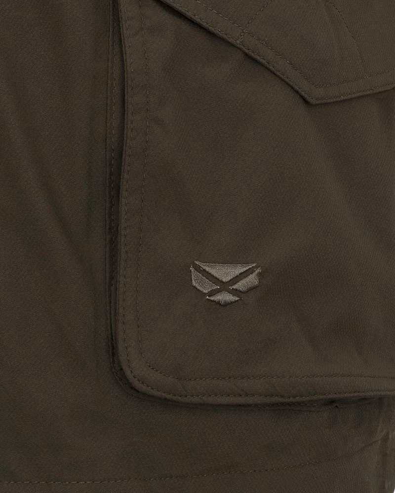Hoggs of Fife Culloden Pro Waterproof Jacket in Fern Green, pocket detail view