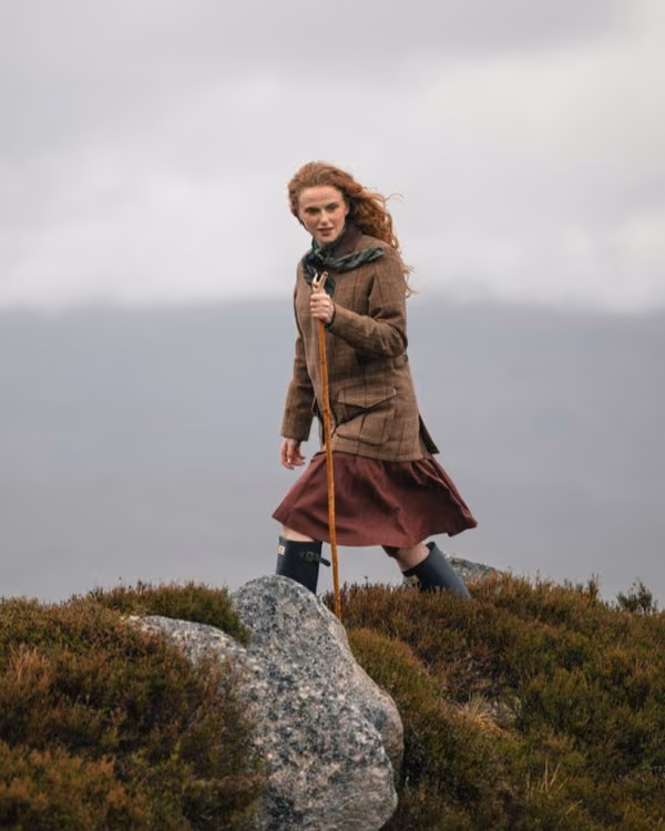 Hoggs Eden Ladies Technical Tweed Field Coat in Bracken/Blackberry, AW26 country lifestyle