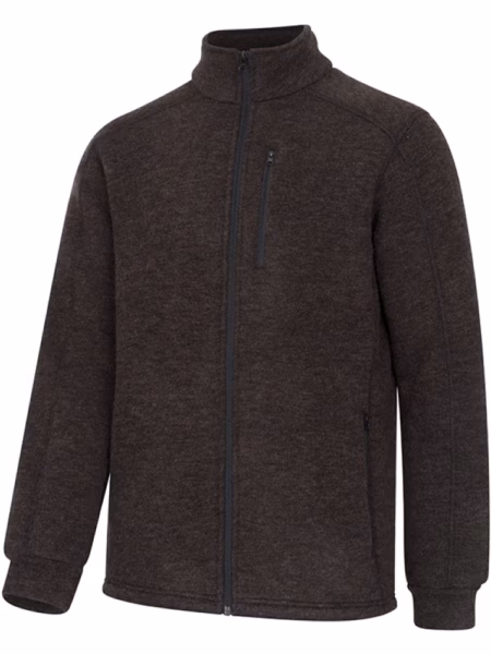 Hoggs of Fife Gairloch Knitted Fleece Lined Jacket in Bracken, front view