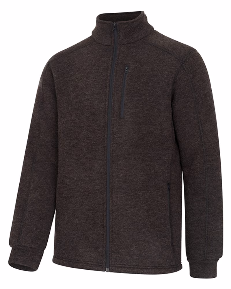Hoggs of Fife Gairloch Knitted Fleece Lined Jacket in Bracken, front view