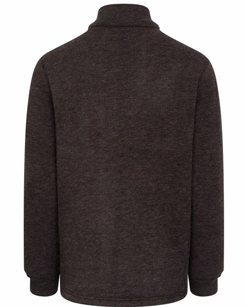 Hoggs of Fife Gairloch Knitted Fleece Lined Jacket in Bracken, rear view