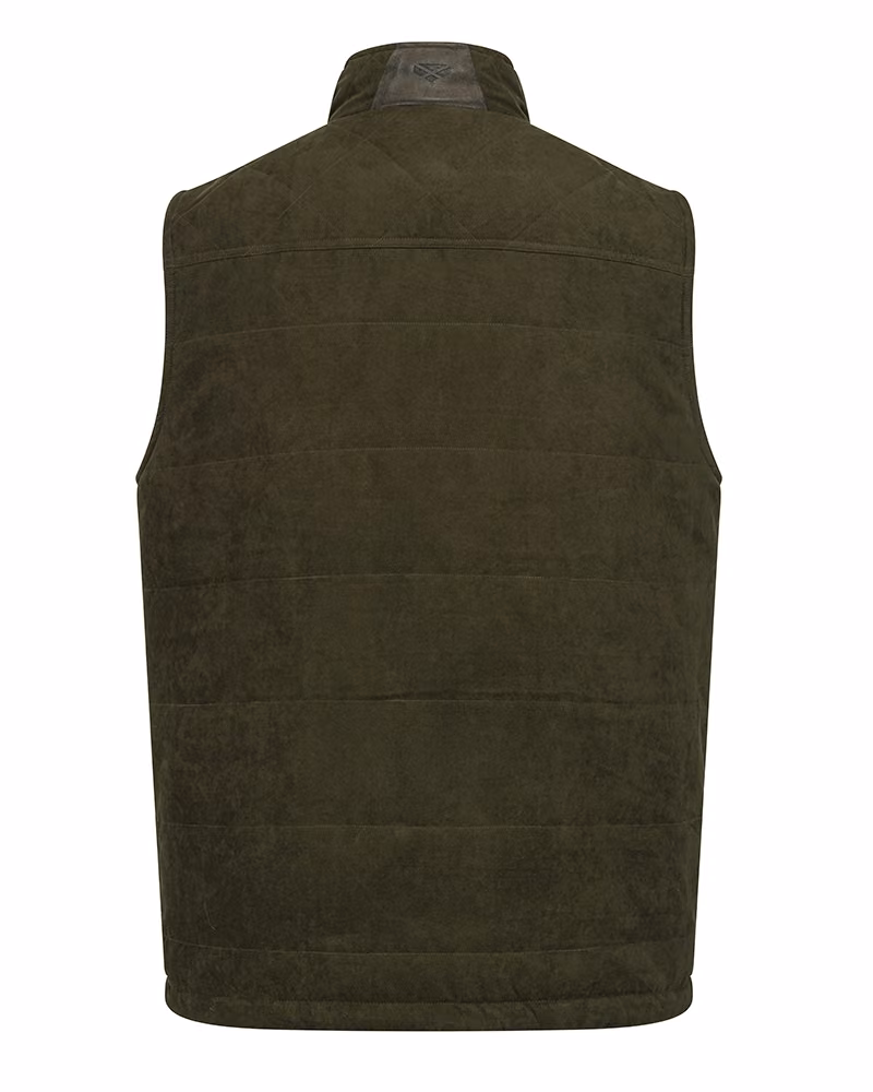 Hoggs of Fife Glenbervie Quilted Gilet in Loden, rear view