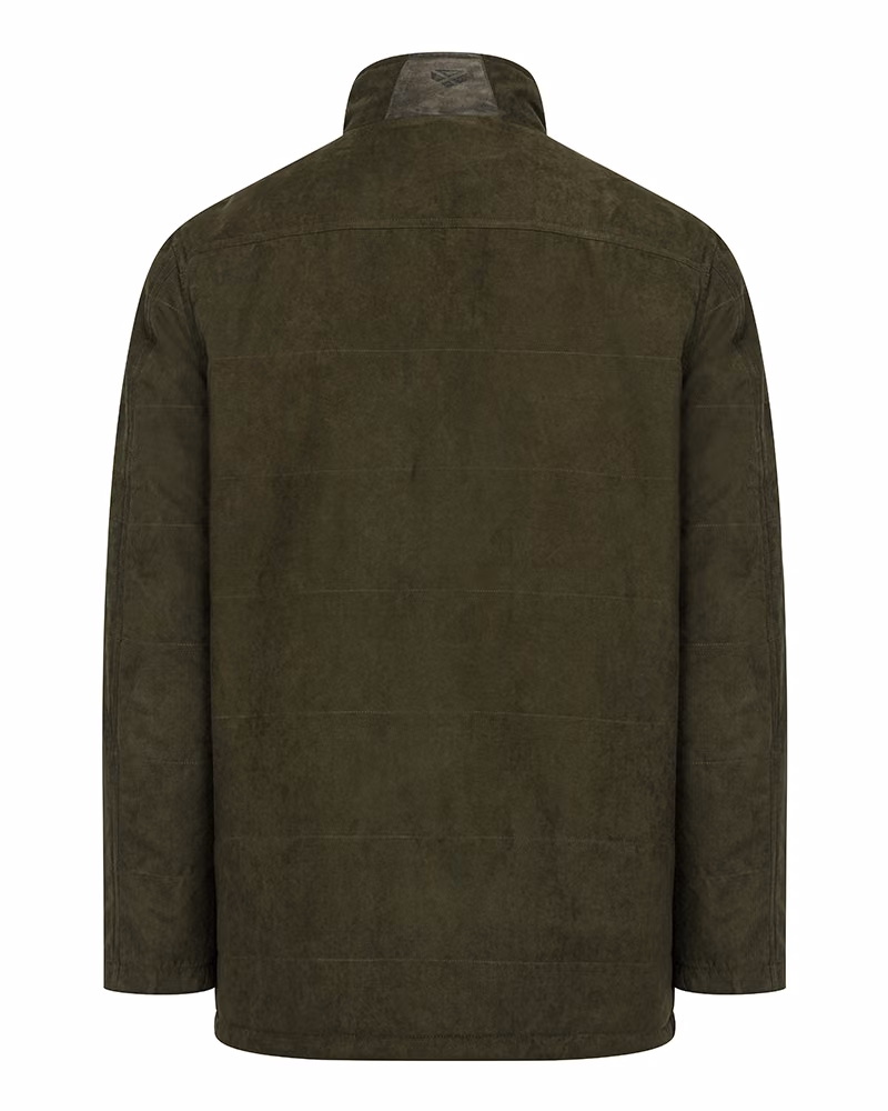 Hoggs of Fife Glenesk Quilted Jacket in Loden, rear view