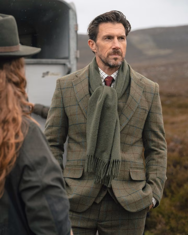 Hoggs of Fife Kingussie Tweed Sports Jacket in Green/Blue, AW26 country lifestyle