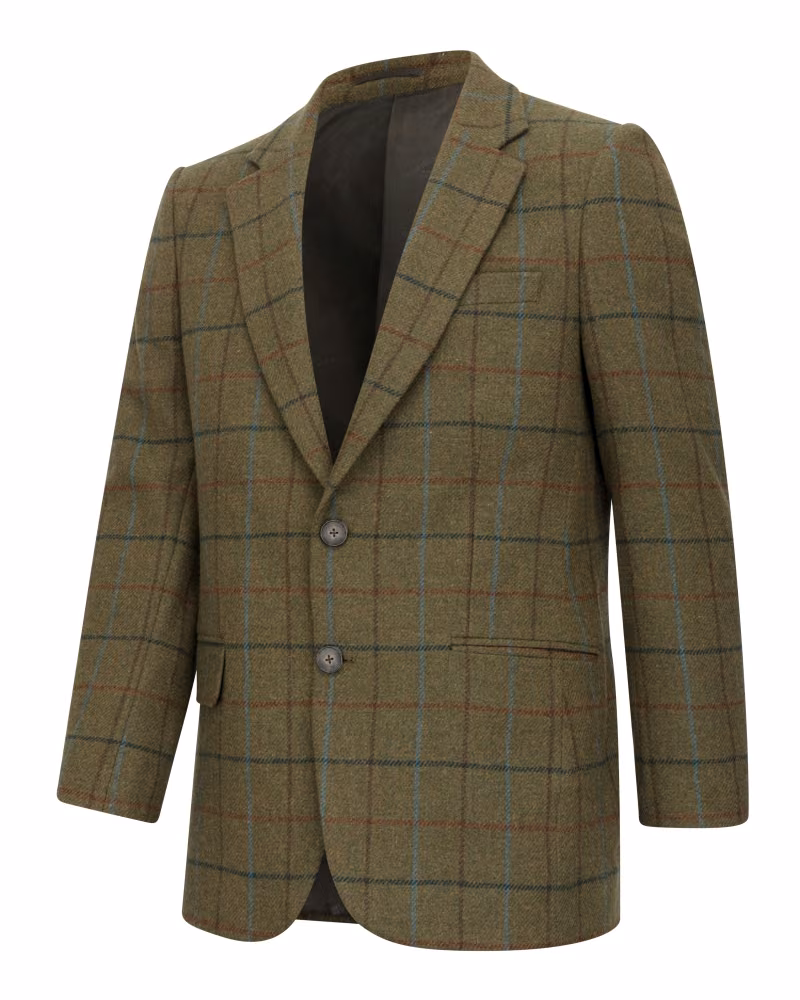 Hoggs of Fife Kingussie Tweed Sports Jacket in Green/Blue, front view