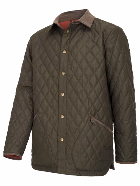 Hoggs of Fife Lochore Gents Quilted Jacket in Forest, front view
