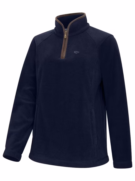 Hoggs of Fife Stenton Ladies 1/4 Zip Fleece in Nordic Blue, front view