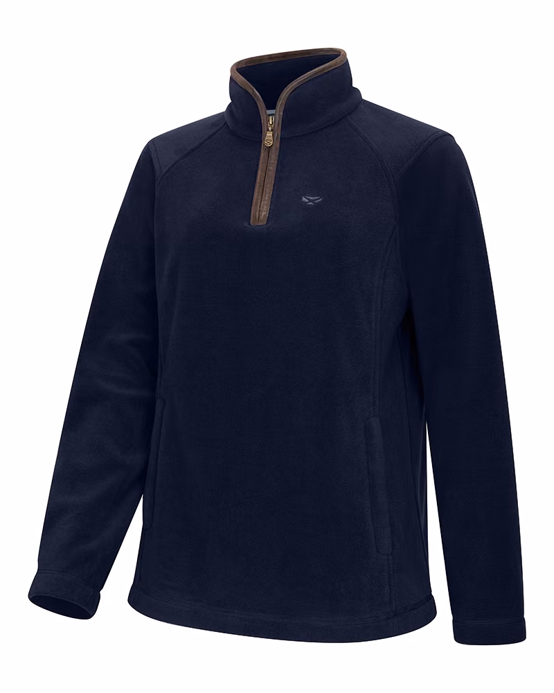 Hoggs of Fife Stenton Ladies 1/4 Zip Fleece in Midnight Navy, front view