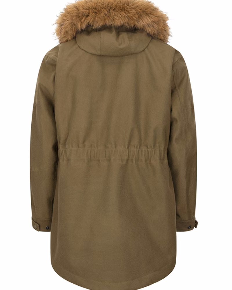 Hoggs of Fife Torness Ladies Trilaminate 3-in-1 Jacket in Olive, rear view