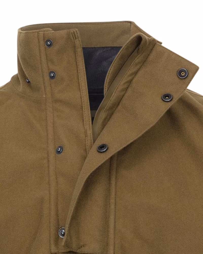 Hoggs of Fife Torness Ladies Trilaminate Smock in Olive, collar detail view