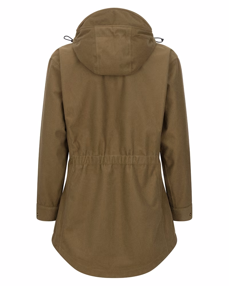 Hoggs of Fife Torness Ladies Trilaminate Smock in Olive, rear view