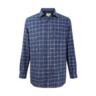 Hoggs Of Fife Shetland Check Shirt in navy
