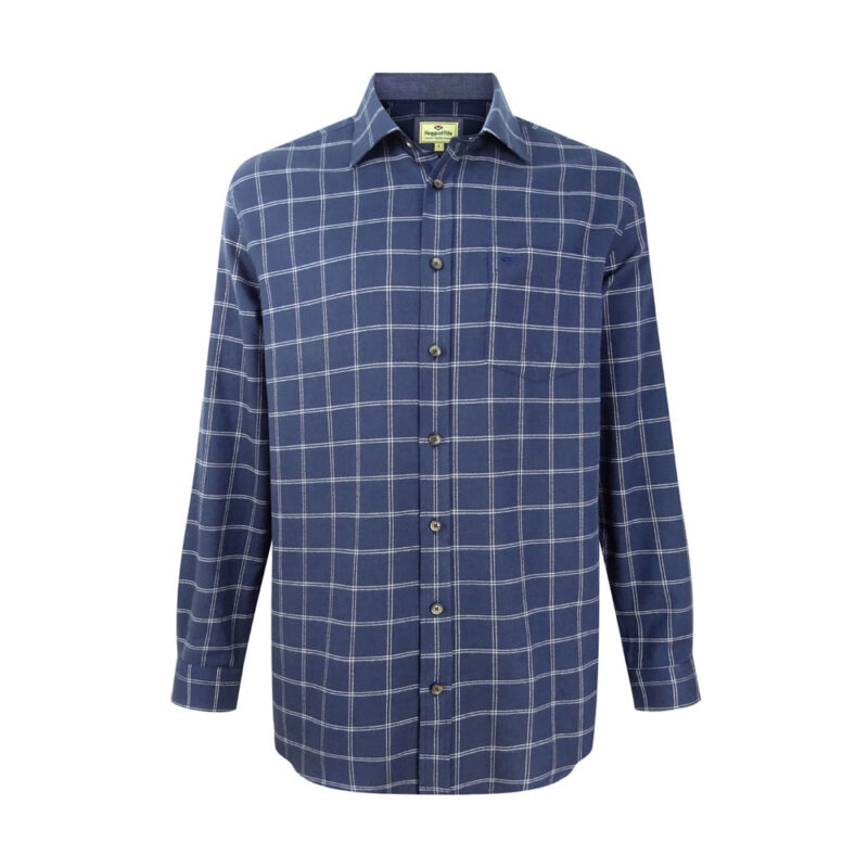 Hoggs Of Fife Shetland Check Shirt in navy Hoggs Of Fife Shetland Check Shirt in navy