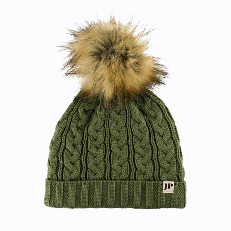 Jack Pyke Ladies Cable Knit Bob Hat olive Jack Pyke Ladies Cable Knit Bob Hat olive