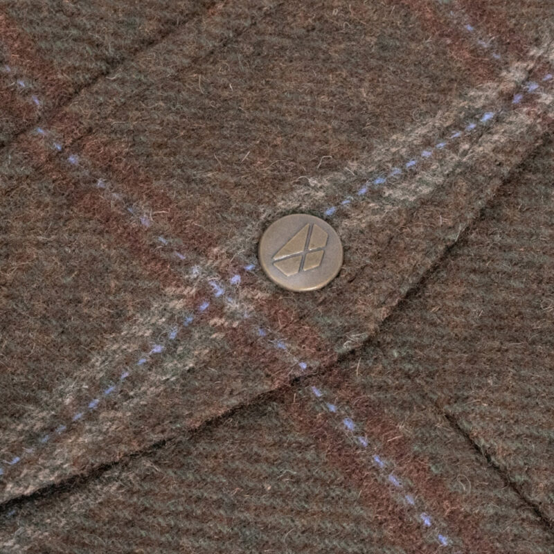 Musselburgh Ladies Tweed Field Coat close up details Musselburgh Ladies Tweed Field Coat close up details