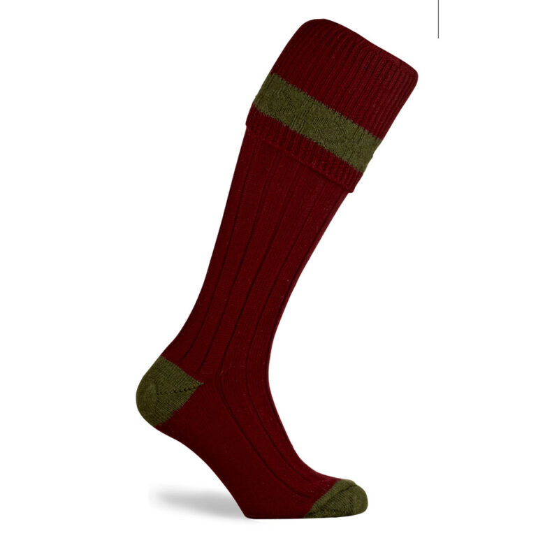 Pennine Byron Shooting Sock Burgundy