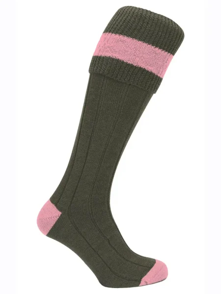 Pennine Byron Shooting Sock for Ladies in Pink