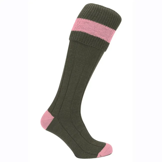 Pennine Byron Shooting Sock for Ladies in Pink