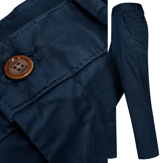 hoggs of fife chino jeans in navy blue
