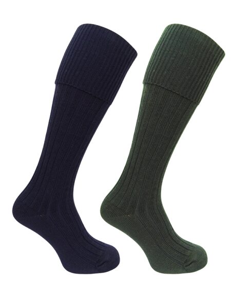 1902 Plain Turnover Top Stockings (Twin Pack)