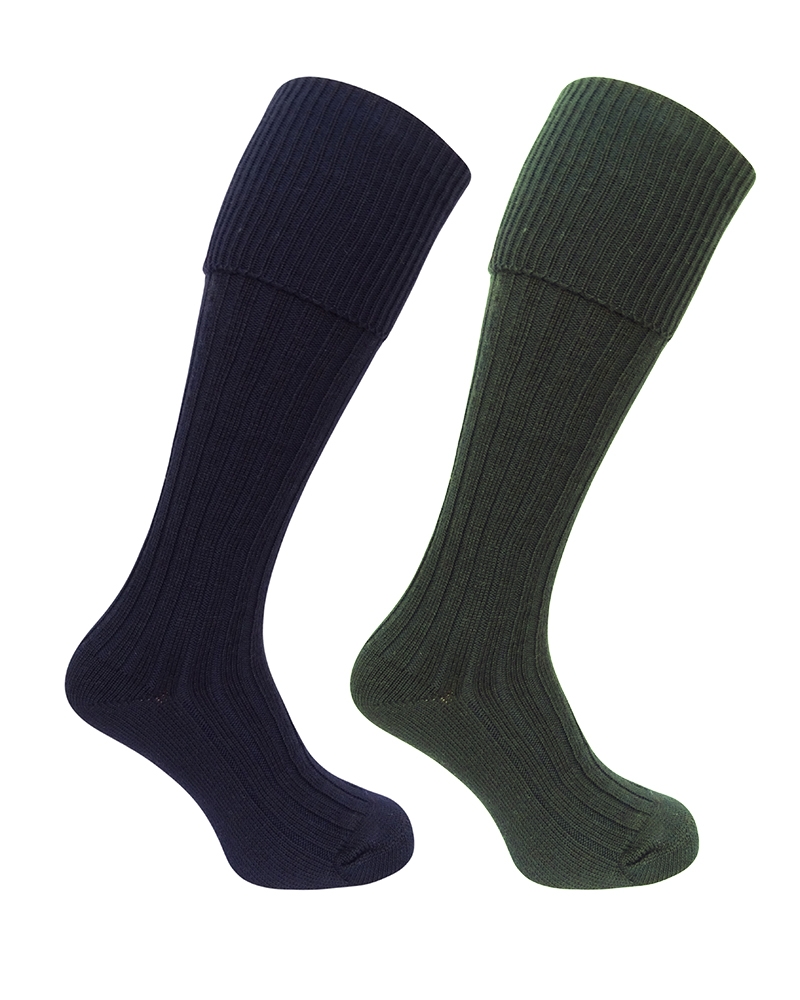 P1902LOC01 1902 Plain Turnover Top Stockings (Twin Pack)