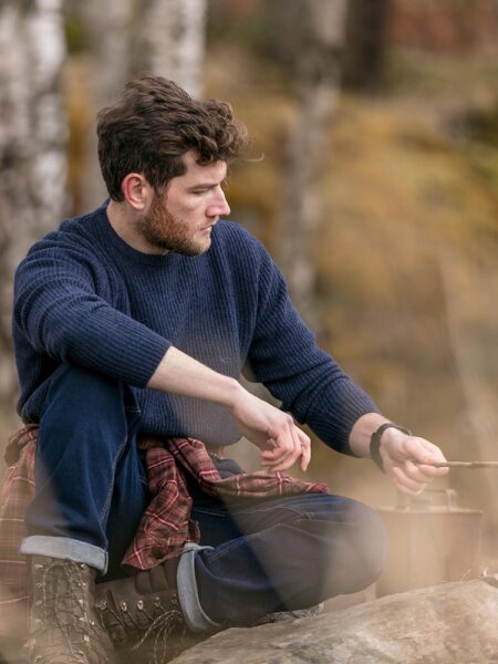 Borders Ribbed Knit Pullover By Hoggs of Fife